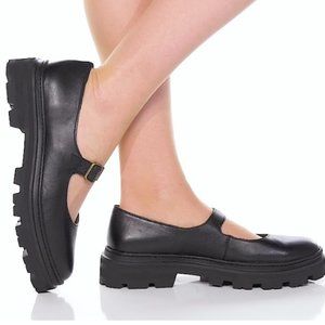 Madewell Black Mary Jane Leather Flats